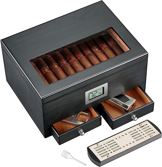 Cigar Humidors with 2 Drawers