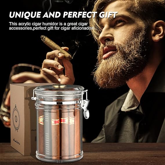 XIFEI Acrylic Humidor Jar - A Clear Showcase for Your Cigar Collection