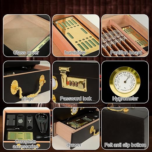 TRBIHCX Lockable Cigar Humidor